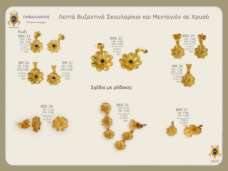 Σκουλαρίκια ροδακες με πετράδια